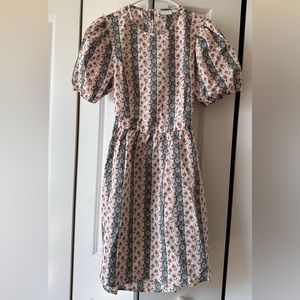 Vila mini dress with cut out back in striped floral print, size EU36 - US 4/6